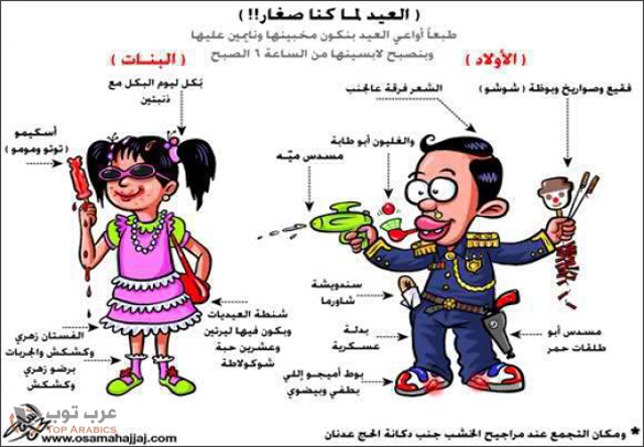 كاريكاتير اسامه حجاج - العيد لما كنا صغار