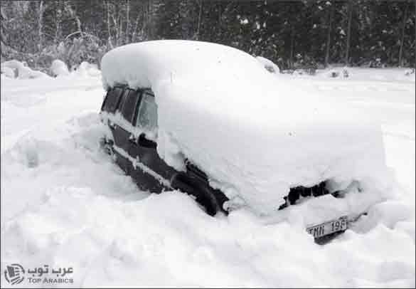 صورة حقيقية لسيارة الرجل السويدي الذي نجا من الموت بعد ان حبس تحت الثلوح في سيارته لمدة شهرين كاملين !